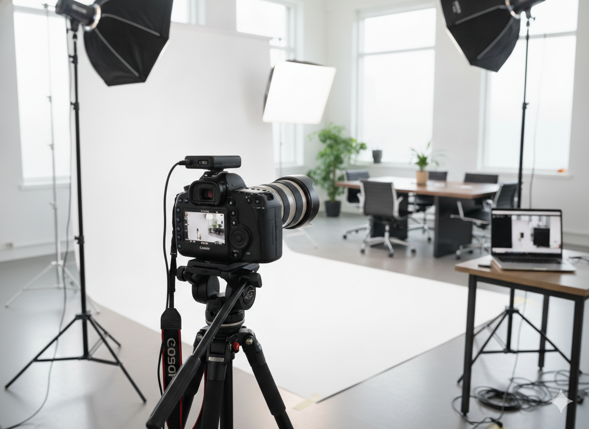 Premium corporate executive portrait in professional office setting